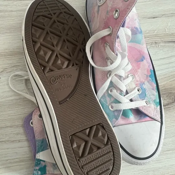 Vintage 2015 Converse All Star High Tops Pastel Lavender Tie Dye Sneakers