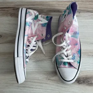 Vintage 2015 Converse All Star High Tops Pastel Lavender Tie Dye Sneakers