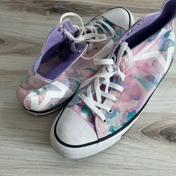 Vintage 2015 Converse All Star High Tops Pastel Lavender Tie Dye Sneakers