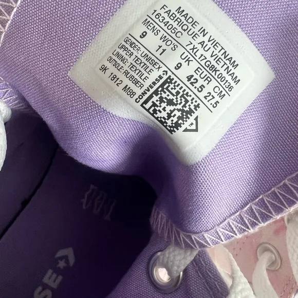Vintage 2015 Converse All Star High Tops Pastel Lavender Tie Dye Sneakers