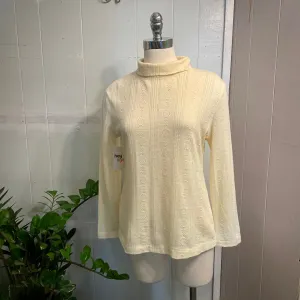 Vintage 60s 70s ivory cream knit turtleneck // size medium-ish (HT23129)