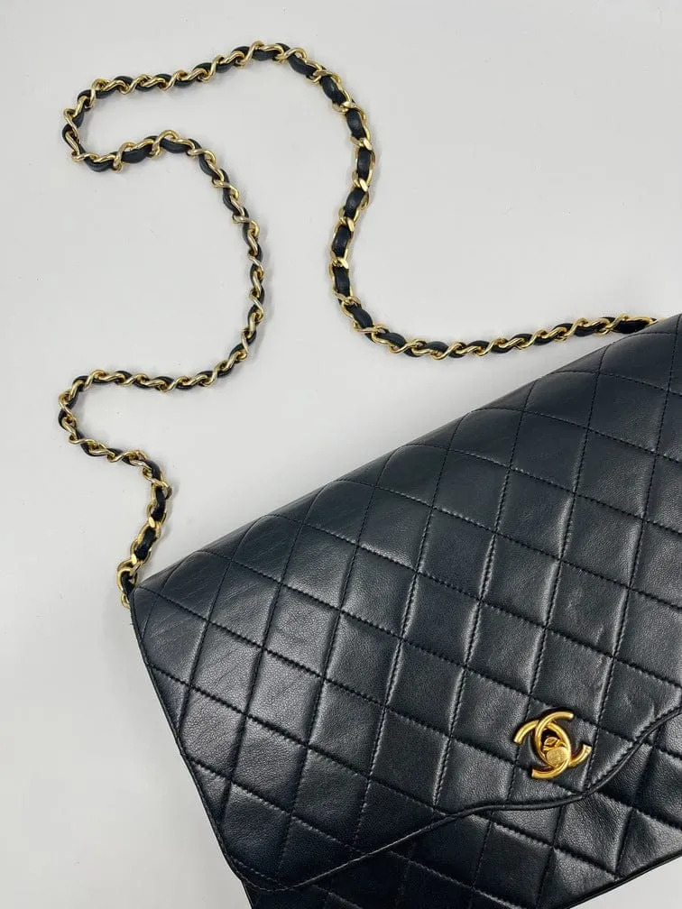 Vintage Chanel Black Single Flap Bag