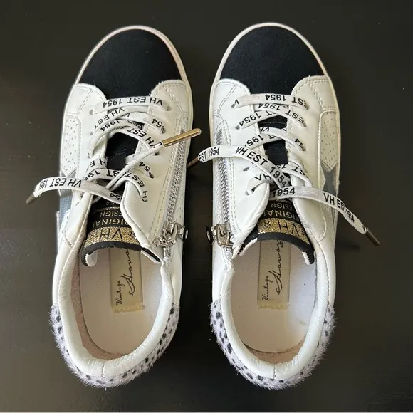 Vintage Havana Gadol Lace Up Black, White, Cheetah Mix Star Kids Sneakers Size 3