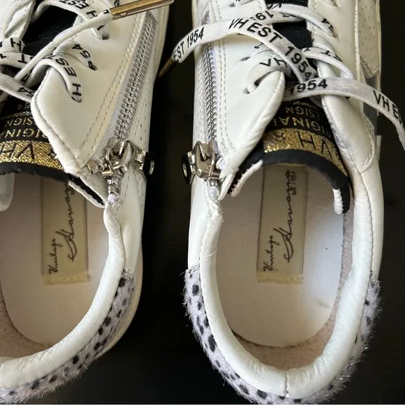 Vintage Havana Gadol Lace Up Black, White, Cheetah Mix Star Kids Sneakers Size 3