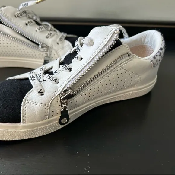 Vintage Havana Gadol Lace Up Black, White, Cheetah Mix Star Kids Sneakers Size 3