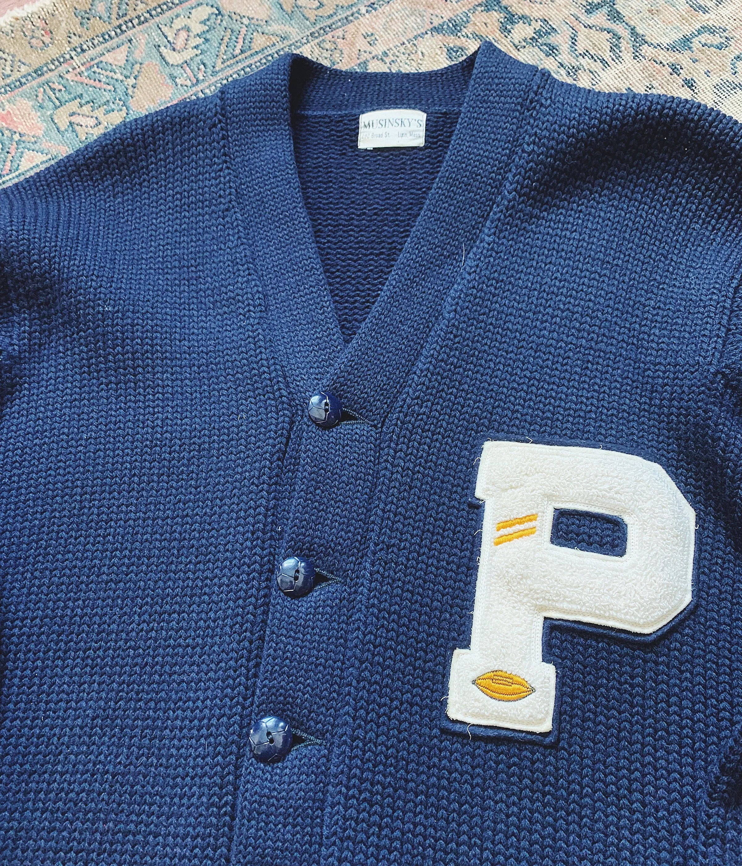 Vintage Musinsky's "P" Varsity Sweater