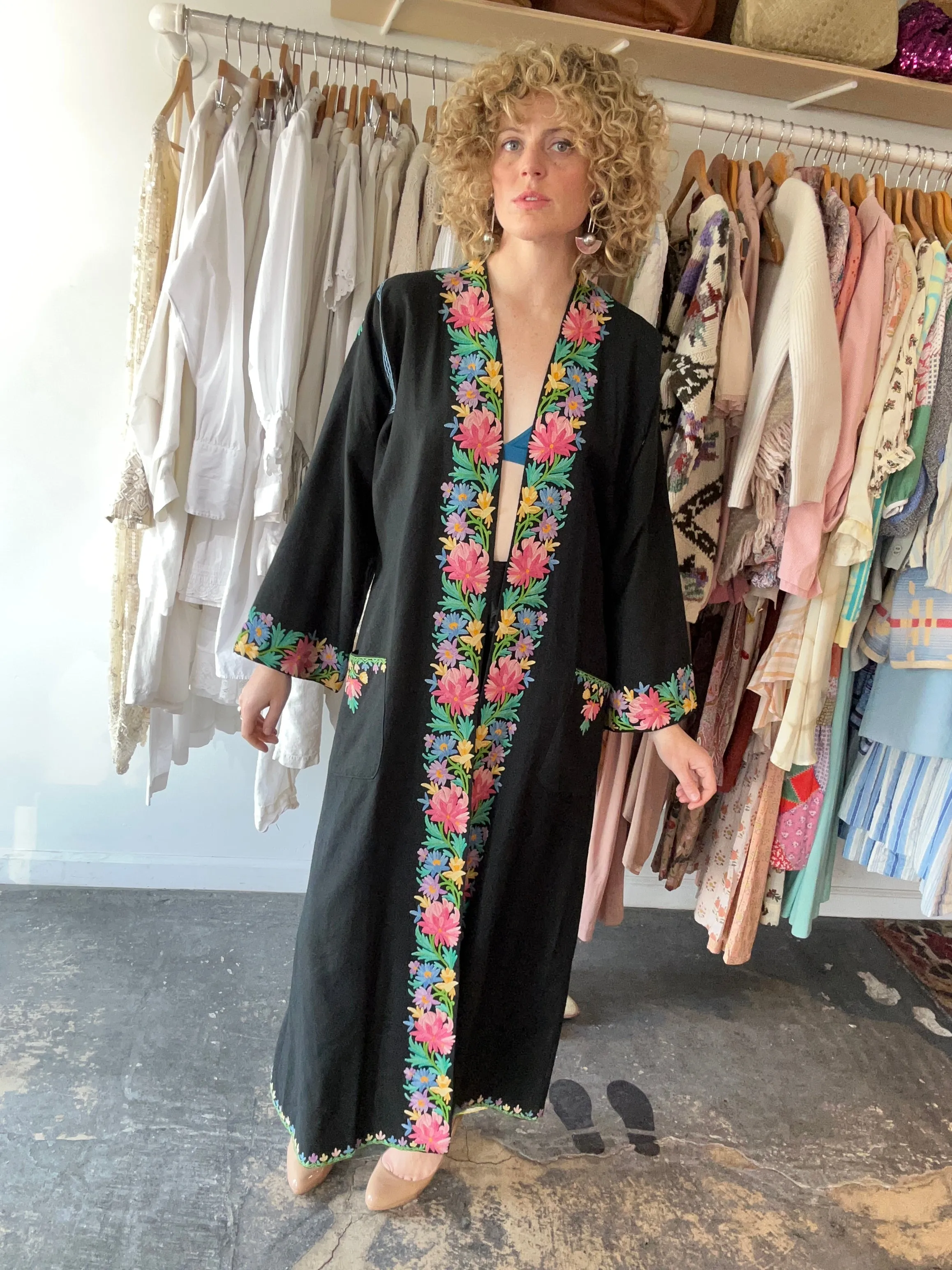 Vintage Subhana Kashmiri Embroidered Robe