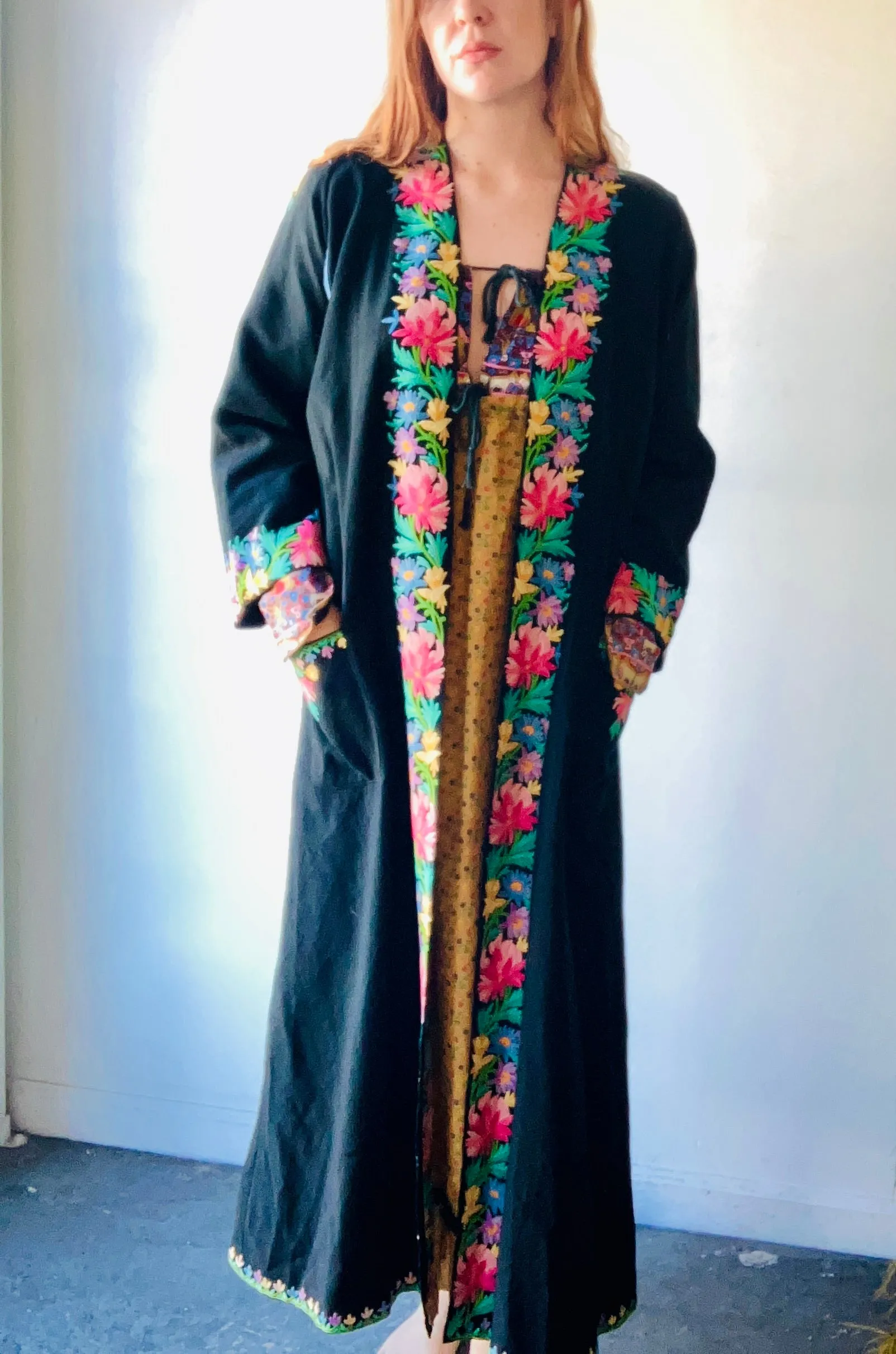 Vintage Subhana Kashmiri Embroidered Robe