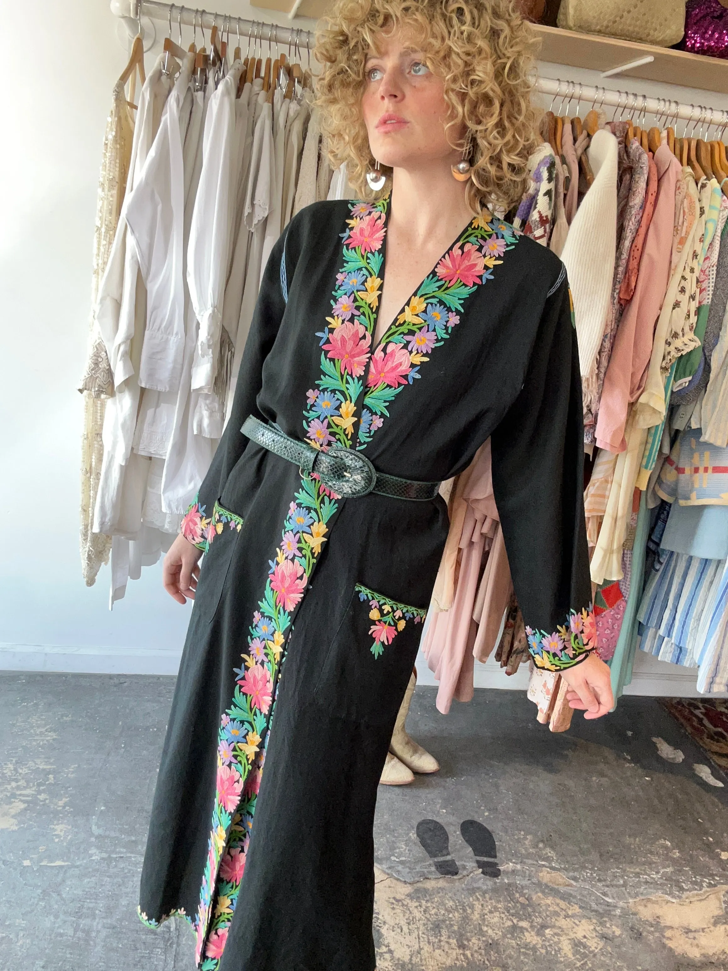 Vintage Subhana Kashmiri Embroidered Robe
