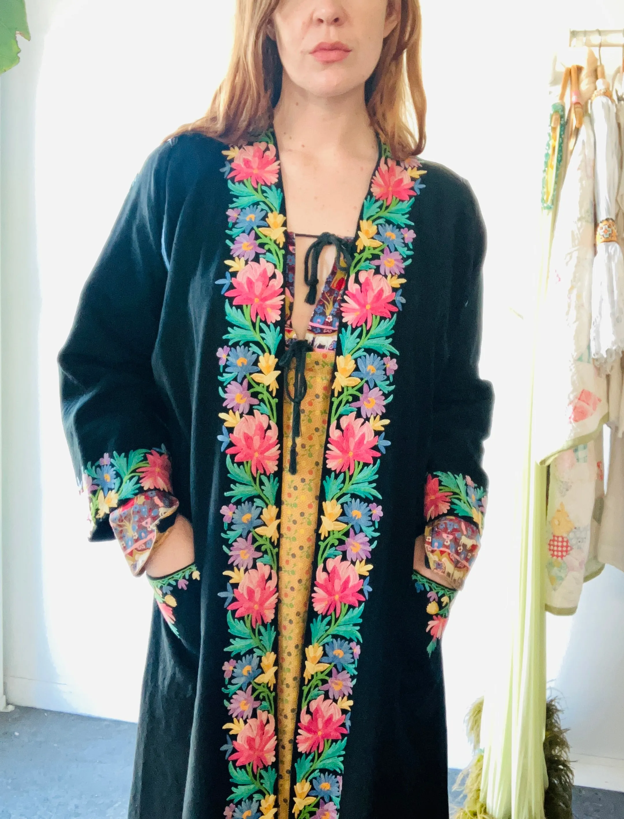 Vintage Subhana Kashmiri Embroidered Robe