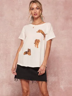 Vintage Tiger Tee: Ivory