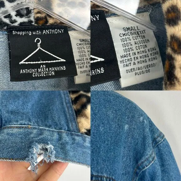 Vintage Y2K Anthony Mark Hankins Patchwork Denim Jacket with Faux Fur