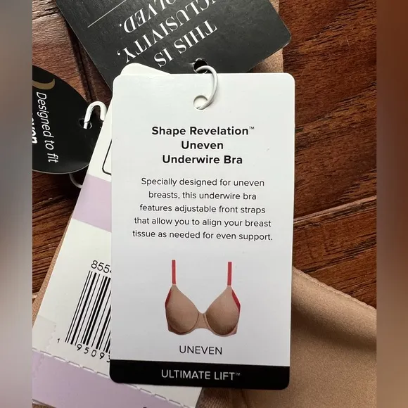 Wacoal Shape Revelation Uneven Underwire Bra 34D Ultimate Lift