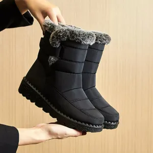Waterproof Winter Boots for Women Faux Fur Plush Snow Boots Ankle Platform Boots Warm Fur Lining Winter Boots