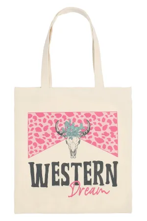 WESTERN DREAM MINIMALIST PRINT TOTE BAG