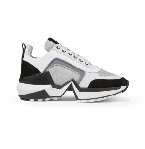 White and Silver Suede 4.0 Sneakers