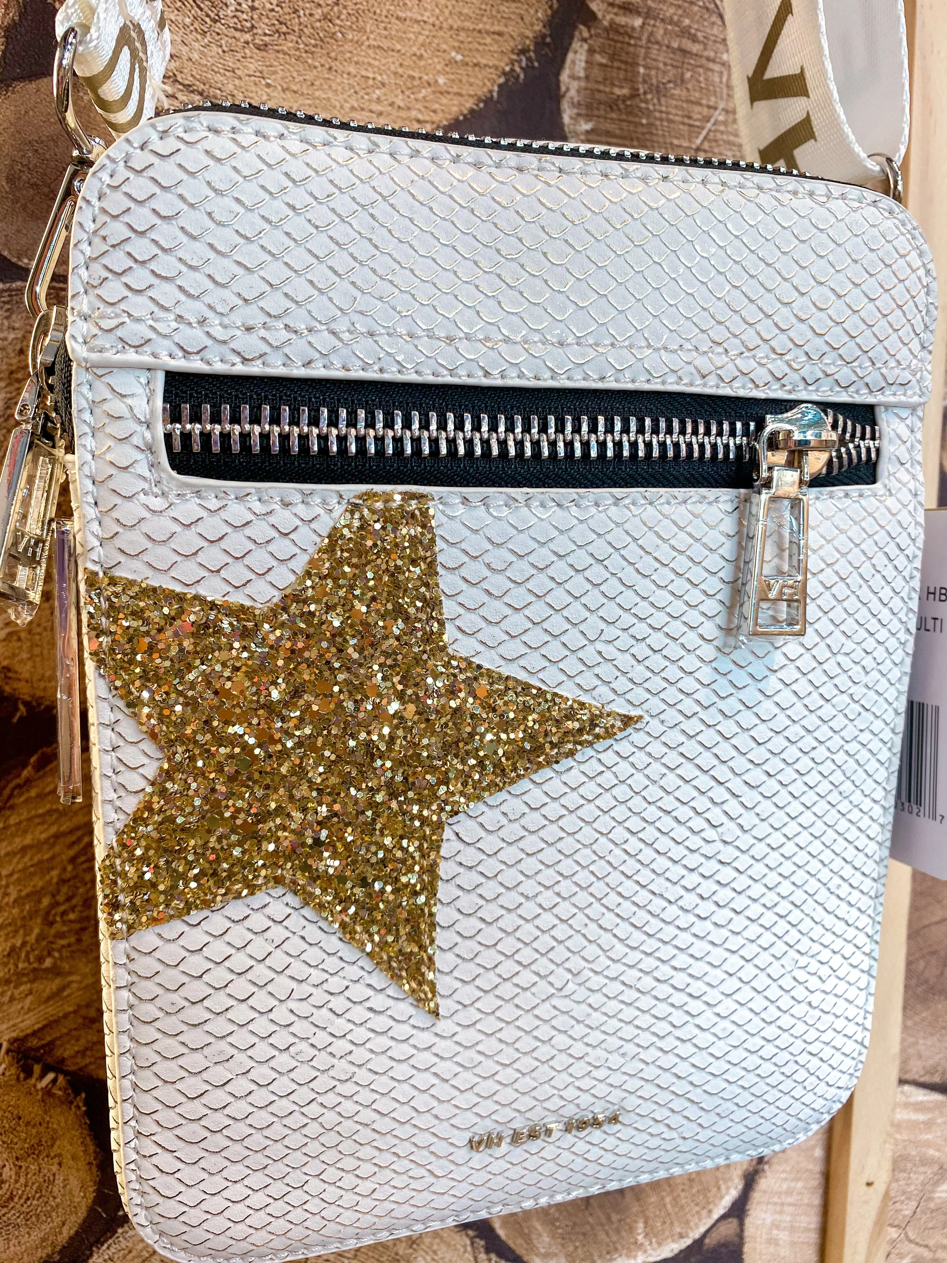 White / Gold Star Purse