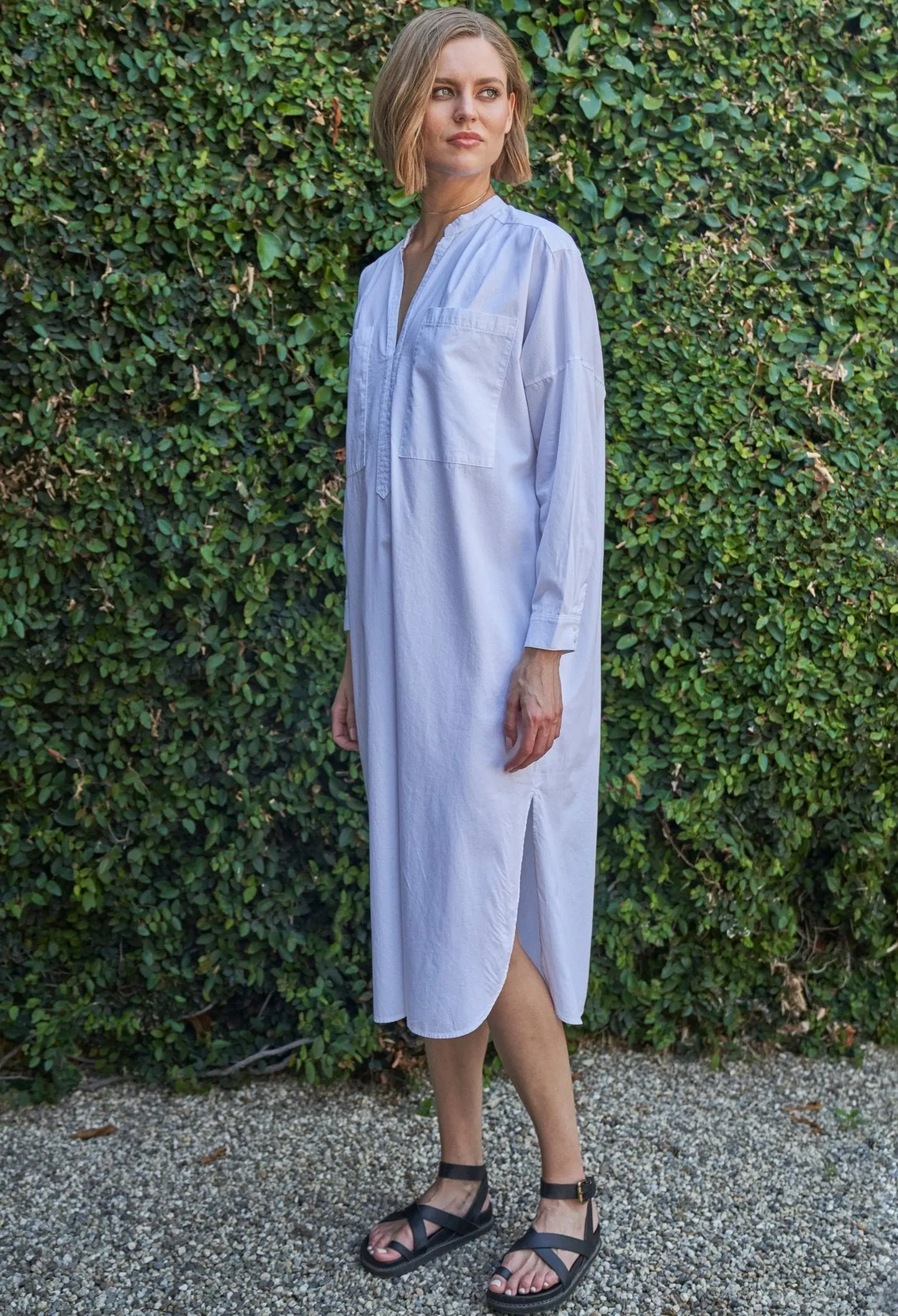White Pocket Midi Tunic Dress - Sale