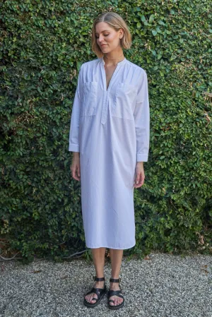 White Pocket Midi Tunic Dress - Sale