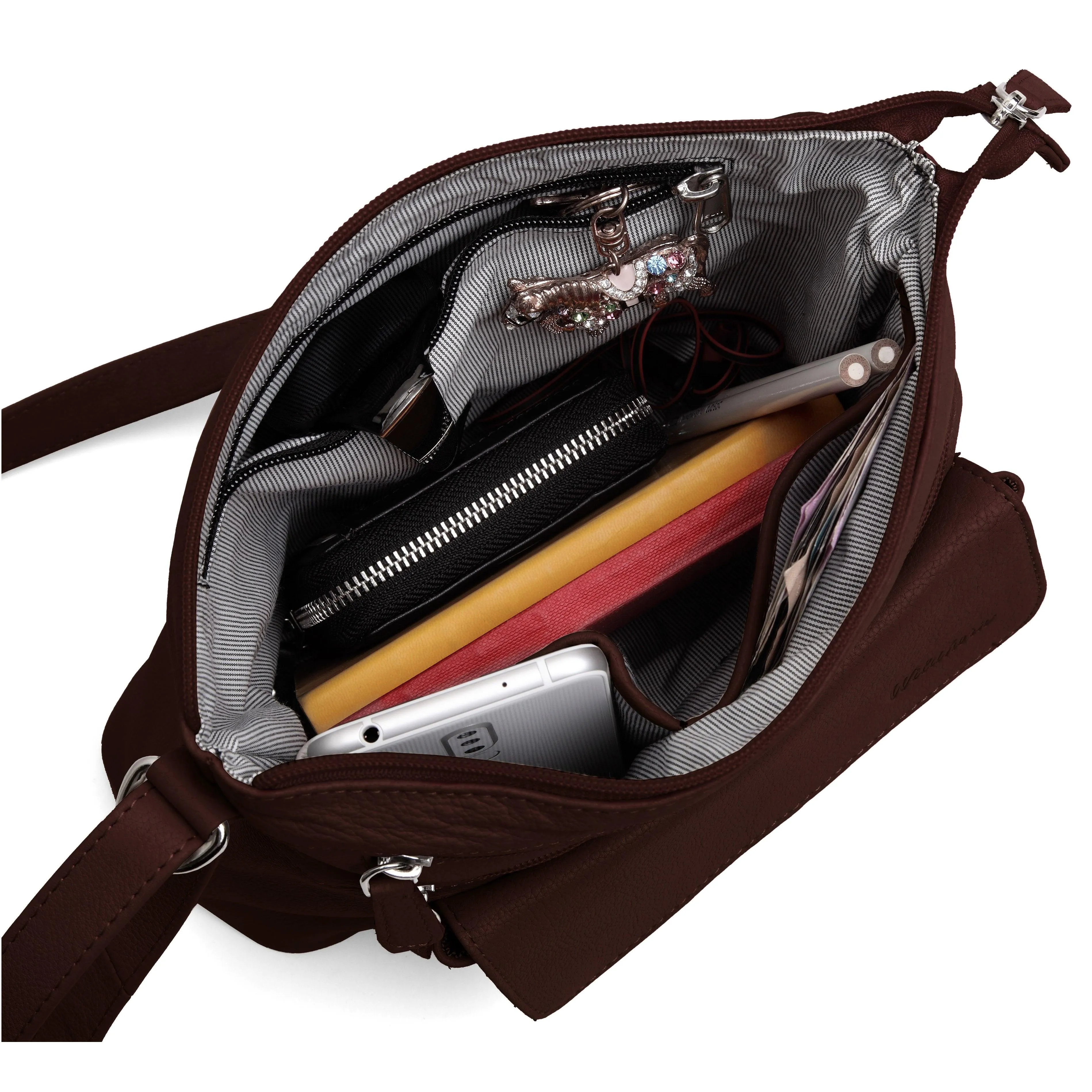 WILDHORN® Upper Grain Genuine Leather Ladies Sling Bag | Cross-body Bag | Hand Bag | Shoulder Bag with Adjustable Strap for Girls & Women