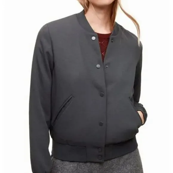 Wilfred Poussin Bomber Vintage-feel Bomber Jacket Black Women's Size S
