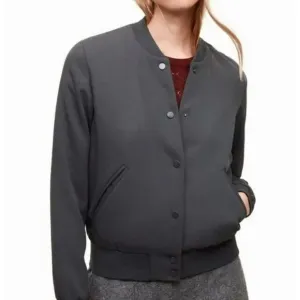 Wilfred Poussin Bomber Vintage-feel Bomber Jacket Black Women's Size S