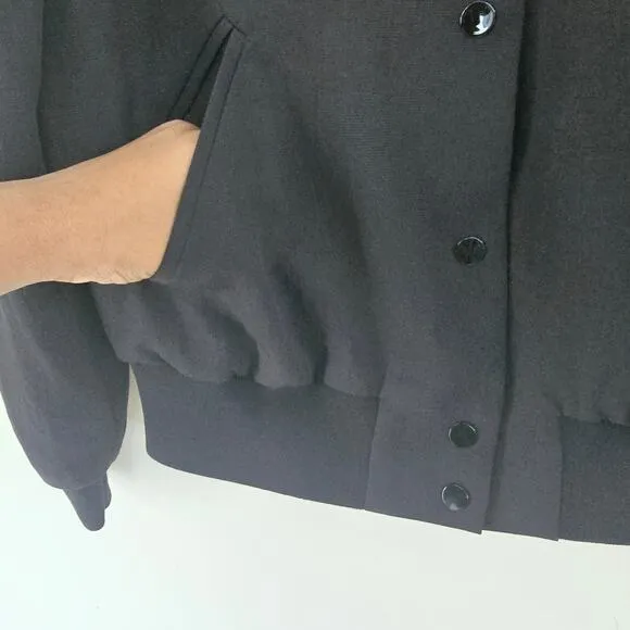 Wilfred Poussin Bomber Vintage-feel Bomber Jacket Black Women's Size S