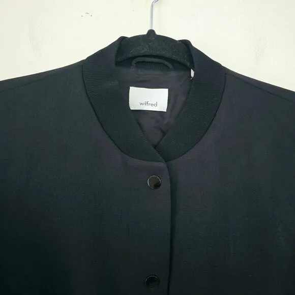 Wilfred Poussin Bomber Vintage-feel Bomber Jacket Black Women's Size S