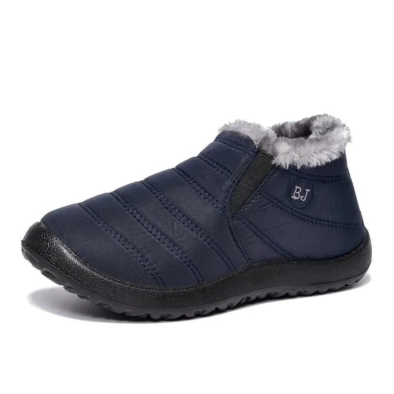 Winter Mens Snow Boots with Plush Insulation and Waterproof Anti Slip Design