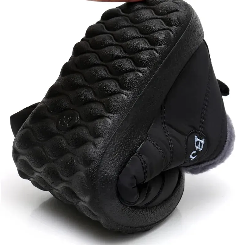 Winter Mens Snow Boots with Plush Insulation and Waterproof Anti Slip Design