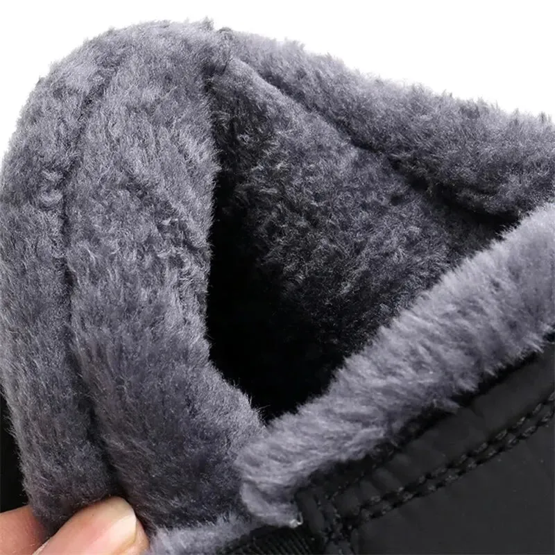 Winter Mens Snow Boots with Plush Insulation and Waterproof Anti Slip Design