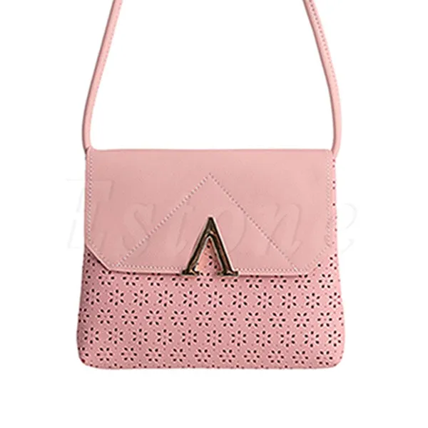 Women Lady Hollow Patent Leather Handbag Shoulder Bag Purse Tote Crossbody Messenger Bag High Quality Sequined Solid Cover Bags