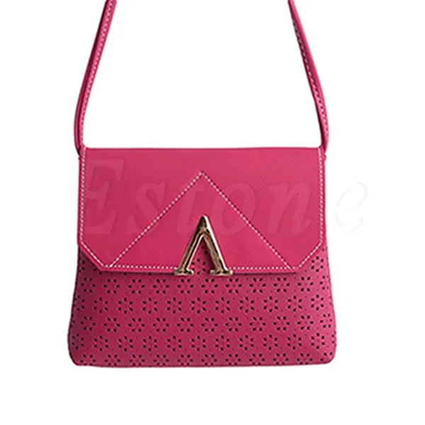 Women Lady Hollow Patent Leather Handbag Shoulder Bag Purse Tote Crossbody Messenger Bag High Quality Sequined Solid Cover Bags