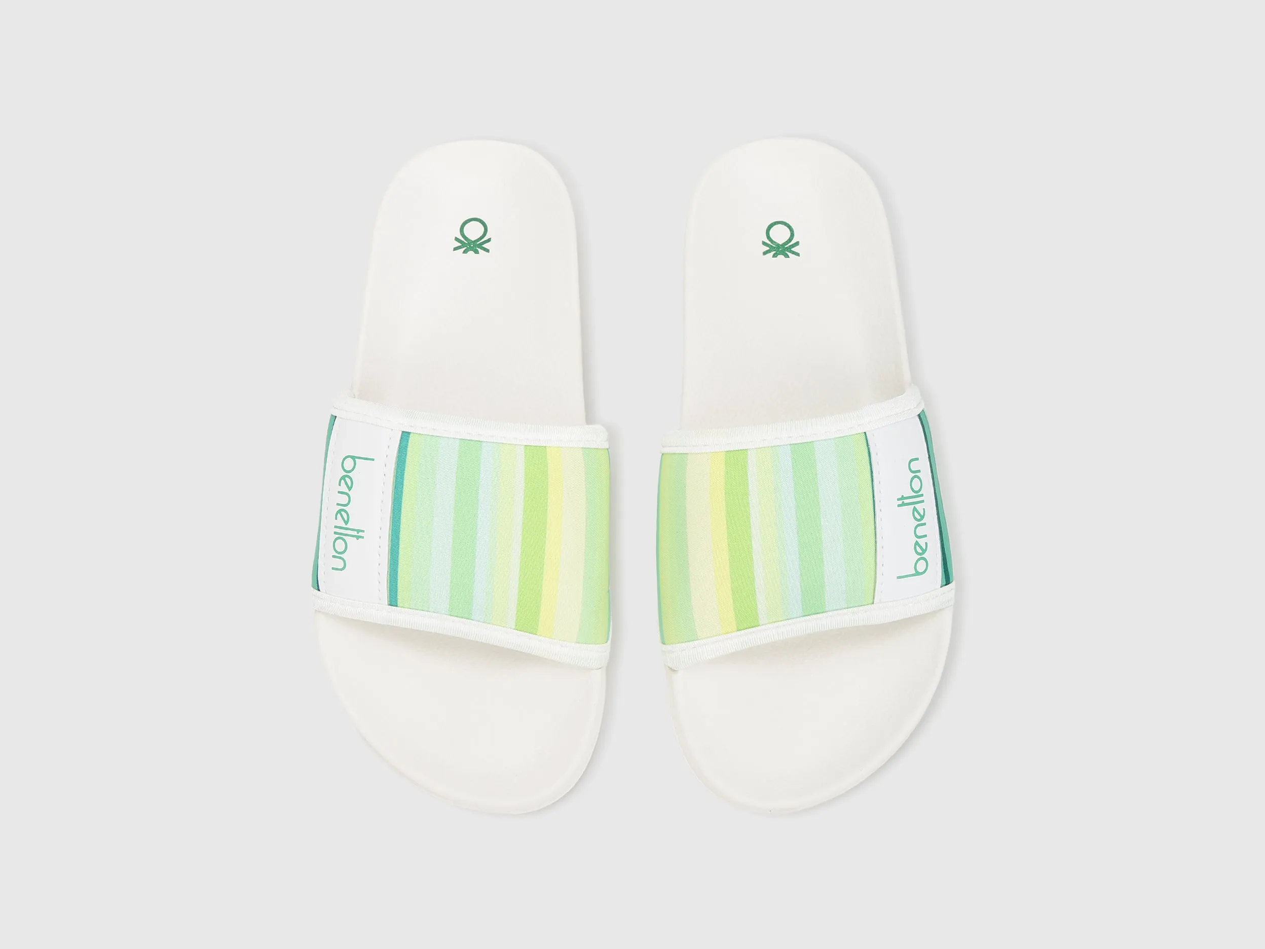 Women Striped Slip-On Sliders