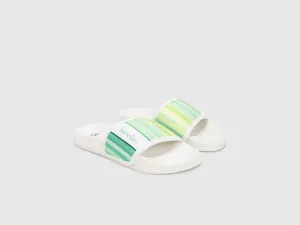 Women Striped Slip-On Sliders