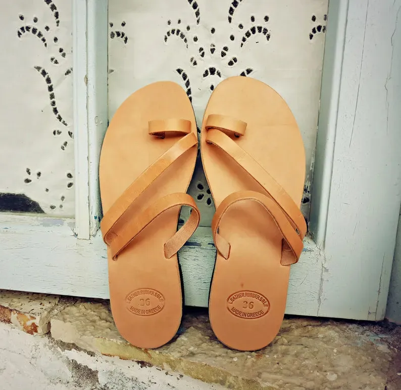 Womens leather sandals with straps