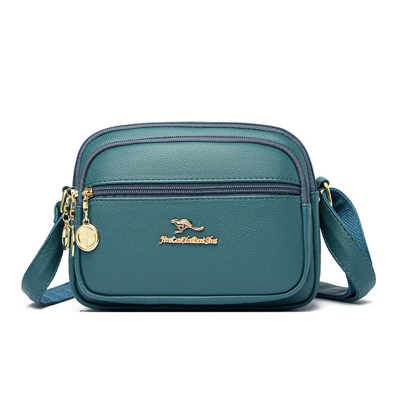 Women's Simple Soft Leather Send Mother Portable Shoulder Bags