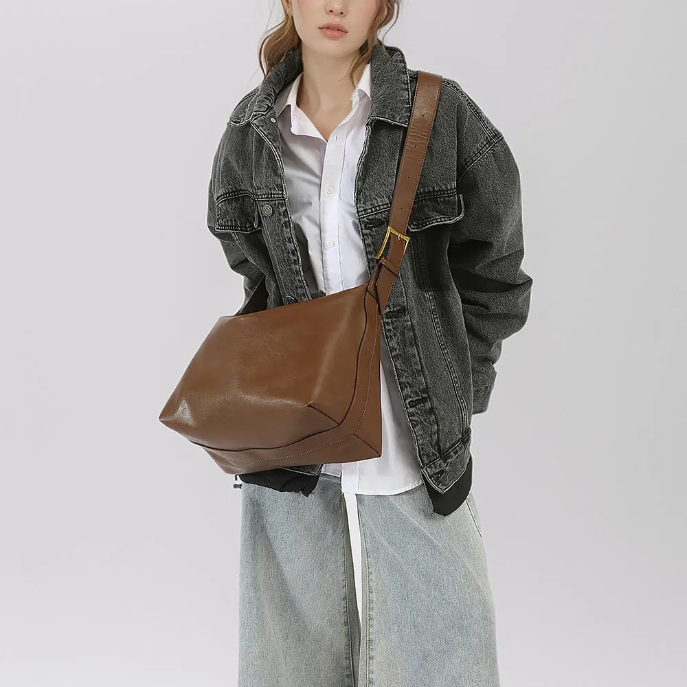 Women's Versatile Retro Fashion Soft Leather Commuter Shoulder Bags