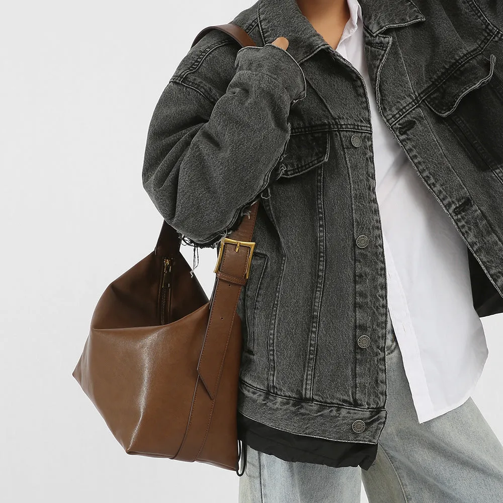 Women's Versatile Retro Fashion Soft Leather Commuter Shoulder Bags