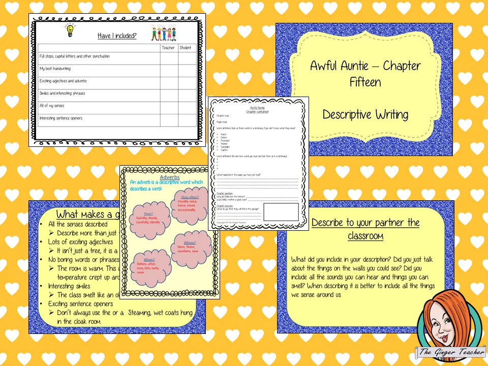 Writing Descriptive Texts Lesson on Awful Auntie