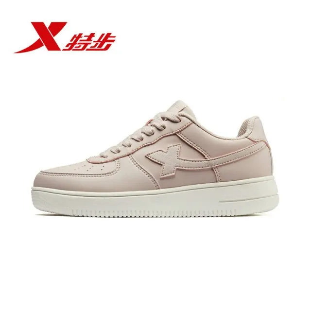 Xtep Women White Skateboarding Shoes Female Spring Women's