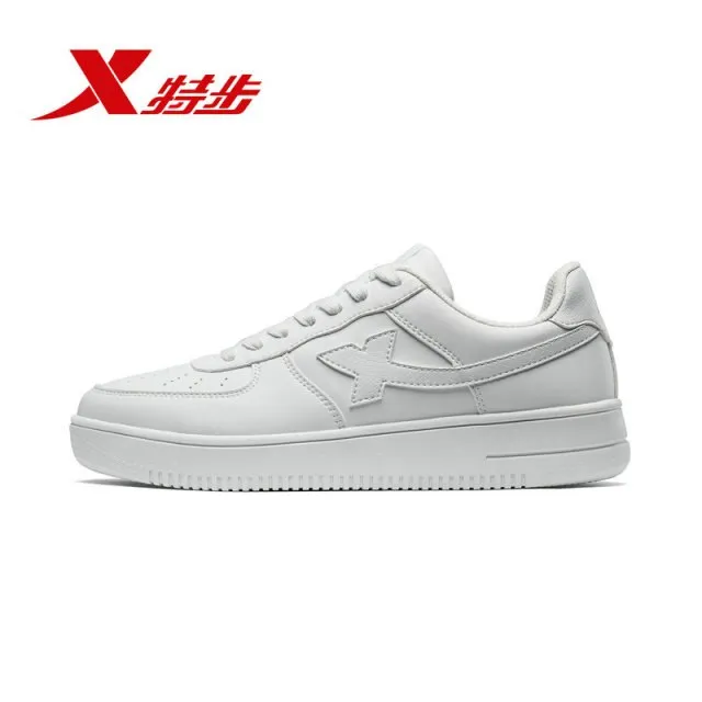Xtep Women White Skateboarding Shoes Female Spring Women's