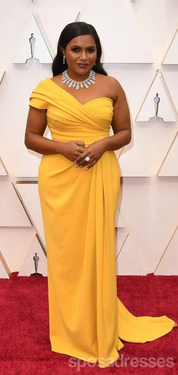 Yellow Mermaid One Shoulder Cheap Long Bridesmaid Dresses Online,WG1386