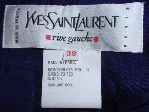 YVES SAINT LAURENT 1990s 3 pc Purple Pinstripe Suit Set