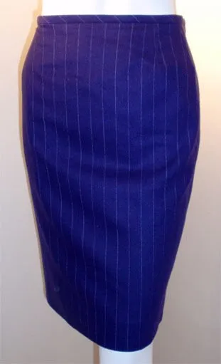 YVES SAINT LAURENT 1990s 3 pc Purple Pinstripe Suit Set