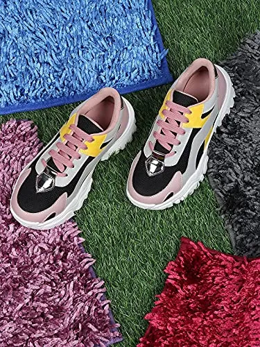 ZAPATOZ Women's Stylish Lightweight | Casual Shoes | Sneakers Black