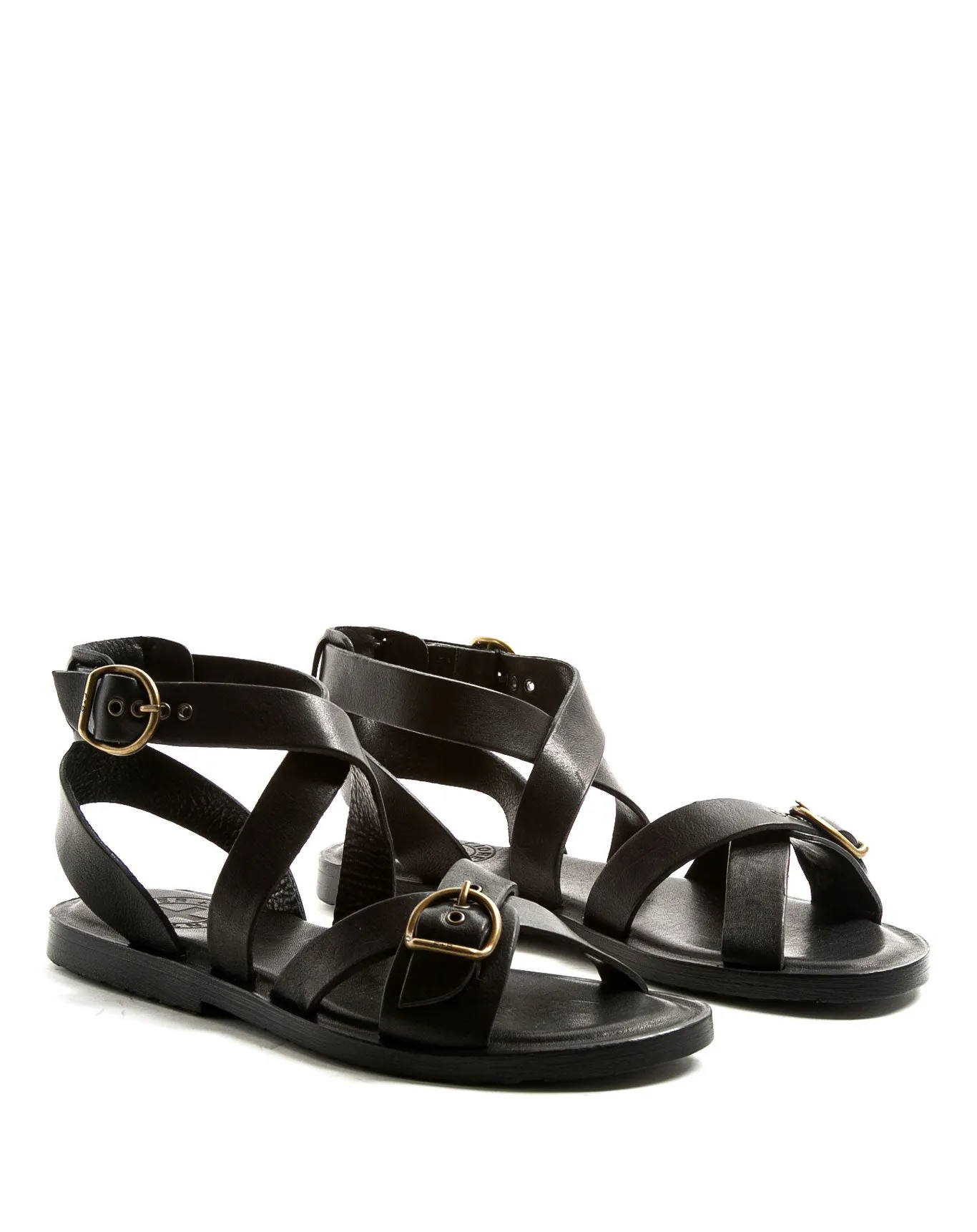 ZIVAS Black Leather Sandals