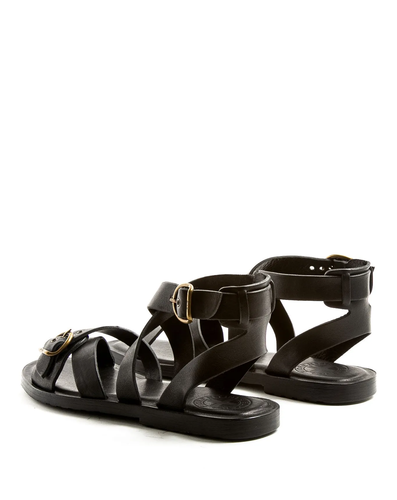 ZIVAS Black Leather Sandals