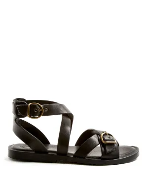 ZIVAS Black Leather Sandals